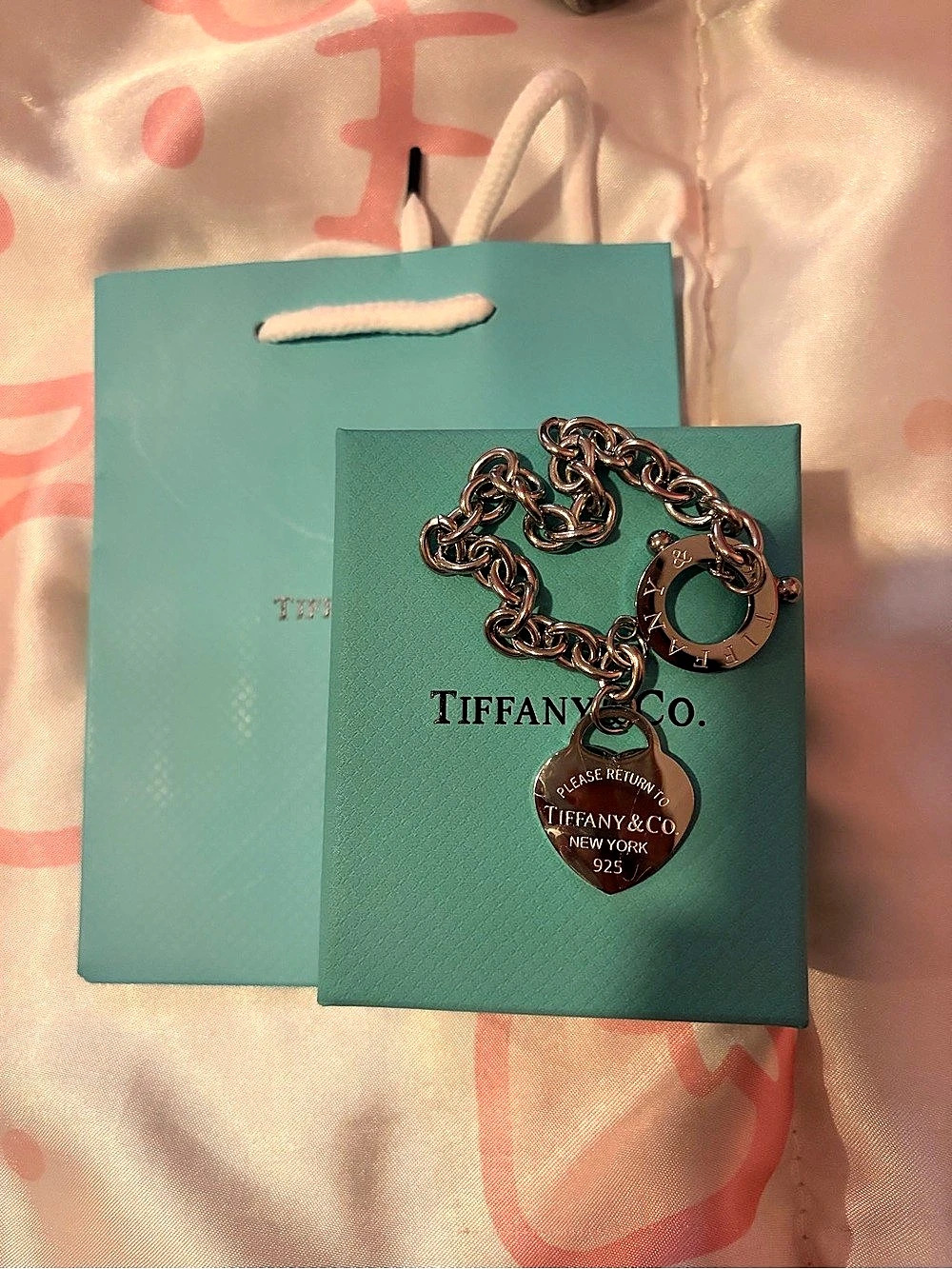 Tiffany & Co. Heart Pendant Bracelet in Silver